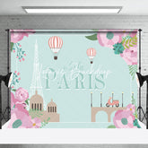 Lofaris Green Spring O La Paris Eiffel Tower Backdrop